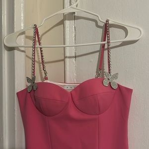 Butterfly crystal mini dress. Brand is Area